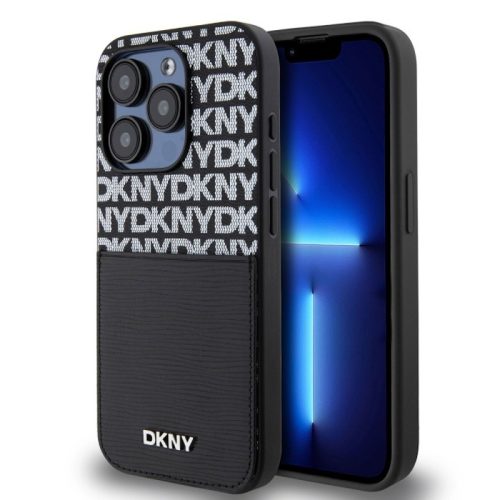Θήκη Δερματίνης DKNY Repeat Pattern Card Pocket για Apple iPhone 15 Pro - Black