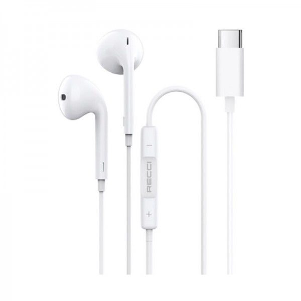 Ακουστικά Recci Rep-l27 In-ear με Βύσμα USB-C - White