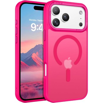 Θήκη Σιλικόνης Orso MagCase Focus με MagSafe για iPhone 17 Pro Max - Frosted Hot Pink