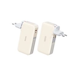 Power Bank/Charger Wekome WP-46 10000mAh 22.5W με 1 Θύρες USB-A και 1 Θύρα USB-C & Ενσωματομένα Καλώδια - Beige