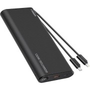 PowerBank Veger TC130 - 25000mAh LED Quick Charge 130W 1x USB-A, 1X USB-C & Ενσωματωμένα Καλώδια - Black