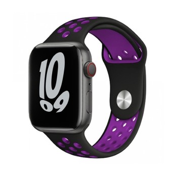 Λουράκι Σιλικόνης για Apple Watch 38 / 40 / 41mm - Black/Purple