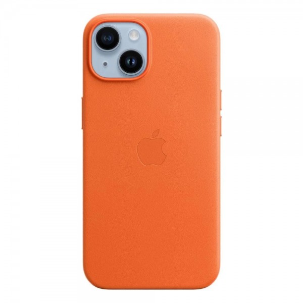Θήκη Apple  Leather Case με MagSafe για Apple iPhone 14 - Orange