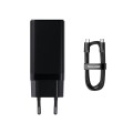 Φορτιστής Baseus με Θύρα USB-A και 2 Θύρες USB-C και Καλώδιο USB-C 65W Power Delivery / Quick Charge 4.0- Black