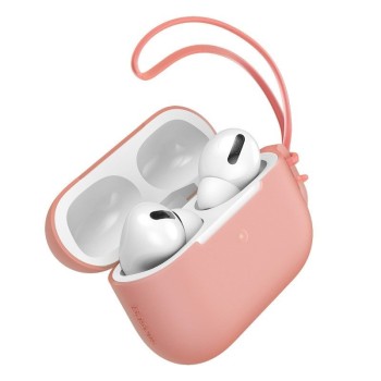 Baseus Let's Go σιλικόνη προστατευτική θήκη με κορδόνι για Apple AirPods Pro 1/2 ( Χωρίς Lanyard & Speakers ) - Πορτοκαλί