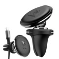 Μαγνητική Βάση Αεραγωγού Baseus με Cable Clip - Black