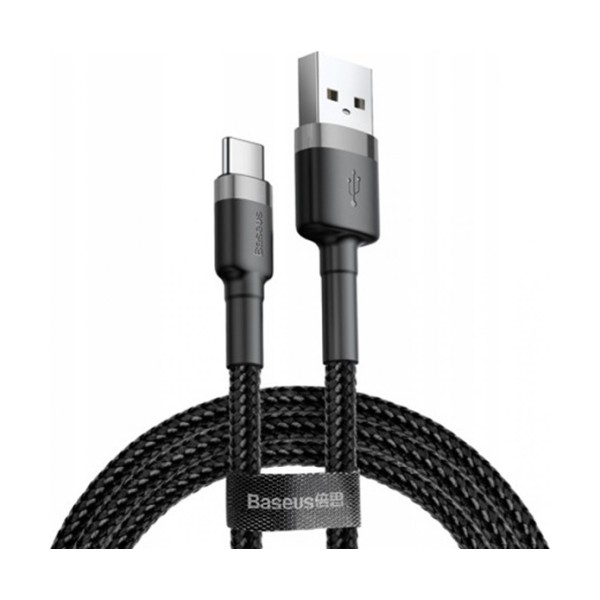 Baseus Καλώδιο Cafule Braided USB Lightning Cable 1.5A 1m - Gray Black