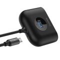Αντάπτορας Baseus Square Round USB Adapter, HUB USB 3.0 to 1x USB 3.0 + 3x USB 2.0.  1m - Black