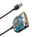 Αντάπτορας Baseus Square Round USB Adapter, HUB USB 3.0 to 1x USB 3.0 + 3x USB 2.0.  1m - Black