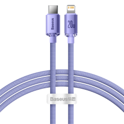 Καλώδιο Φόρτισης Baseus Crystal Shine USB-C σε Lightning, 20W, PD, 1.2m - Purple
