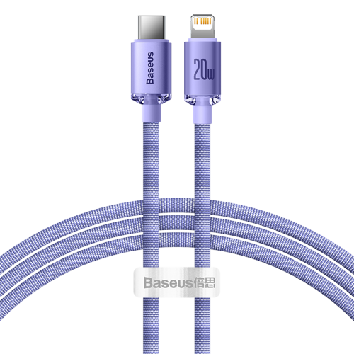 Καλώδιο Φόρτισης Baseus Crystal Shine USB-C σε Lightning, 20W, PD, 1.2m - Purple