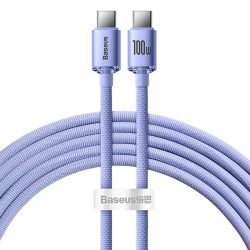 Καλώδιο Φόρτισης Baseus Crystal Shine USB-C σε USB-C, 100W, PD, 1.2m - Purple
