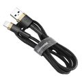 Καλώδιο Baseus Cafule USB to Lightning Braided, 1m - Black/Gold