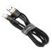 Καλώδιο Baseus Cafule USB to Lightning Braided, 1m - Black/Gold