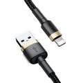 Καλώδιο Baseus Cafule USB to Lightning Braided, 1m - Black/Gold