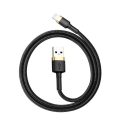 Καλώδιο Baseus Cafule USB to Lightning Braided, 1m - Black/Gold