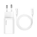 Φορτιστής Baseus με Θύρα USB-C και Καλώδιο USB-C 25W - White