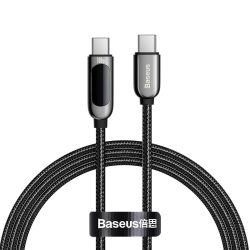 Καλώδιο Φόρτισης Baseus Display από USB-C σε USB-C, Fast Charging Data Cable 100W, 1m - Black