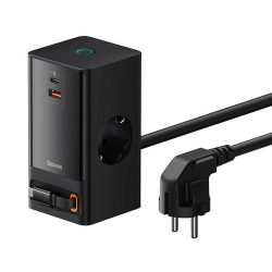 Φορτιστής Baseus με Βάση Φόρτισης PowerCombo με Θύρα USB-A και Θύρα USB-C και Καλώδιο USB-C - 65΅W - Black