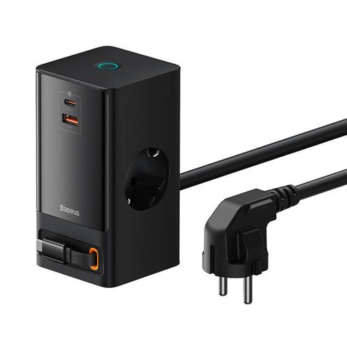 Φορτιστής Baseus με Βάση Φόρτισης PowerCombo με Θύρα USB-A και Θύρα USB-C και Καλώδιο USB-C - 65΅W - Black