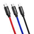 Καλώδιο φόρτισης Baseus 3in1 USB-C / Lightning / Micro 3.5A, 0.3m - Colorful