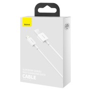 Καλώδιο Φόρτισης Baseus Superior Series USB to Lightning  2.4A  0,25m - White