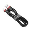 Καλώδιο Baseus  USB to Lightning Cafule Braided, 2m - Black/Red