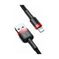 Καλώδιο Baseus  USB to Lightning Cafule Braided, 2m - Black/Red