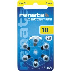 Renata Μπαταρίες Ακουστικών Βαρηκοΐας 10 1.45V 6 τμχ
