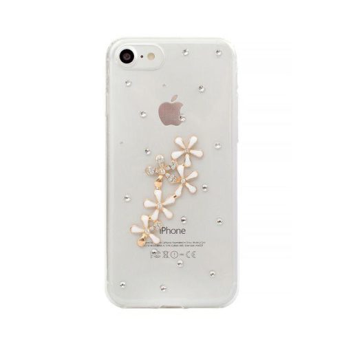 Θήκη Σιλικόνης Diamond Line of Flowers για Apple iPhone X/XS - Clear