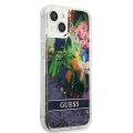 Θήκη Guess Liquid Glitter Flower για iPhone 13 Mini - Blue