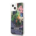 Θήκη Guess Liquid Glitter Flower για iPhone 13 Mini - Blue