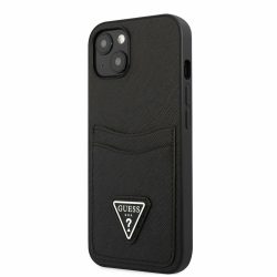 Θήκη Guess Saffiano Double Card για Apple iPhone 13 Mini  - Black