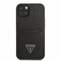 Θήκη Guess Saffiano Double Card για Apple iPhone 13 Mini  - Black