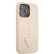 Guess PU Saffiano Triangle Case για το iPhone 13 Pro - Beige