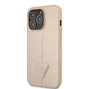 Guess PU Saffiano Triangle Case για το iPhone 13 Pro - Beige