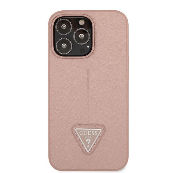 Guess PU Saffiano Triangle Case για το iPhone 13 Pro - Rose Gold