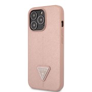 Guess PU Saffiano Triangle Case για το iPhone 13 Pro - Rose Gold