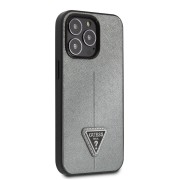 Guess PU Saffiano Triangle Case για το iPhone 13 Pro - Silver