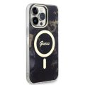Θήκη Σιλικόνης Guess Marble IML MagSafe Compatible Case για iPhone 14 Pro - Black Gold