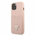Θήκη Guess Saffiano Double Card για Apple iPhone 13 Mini  - Pink