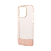 Θήκη Σιλικόνης Guess Liquid Glitter Palm Collection για iPhone 14 Pro Max - Pink