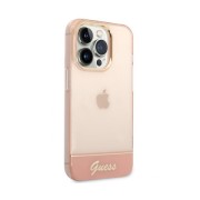 Θήκη Σιλικόνης Guess Liquid Glitter Palm Collection για iPhone 14 Pro Max - Pink