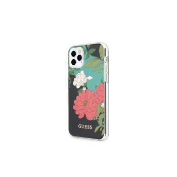 Θήκη Σιλικόνης Guess Flower Collection Back Cover για Apple  iPhone 11 Pro - Black