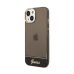 Θήκη Σιλικόνης Guess Liquid Glitter Palm Collection για iPhone 14 Plus / iPhone 15 Plus - Black/Διάφανο