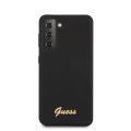 Θήκη Σιλικόνης Guess Vintage Back Cover για Samsung Galaxy S21+ Μαύρη (Χρυσό Logo)