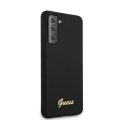 Θήκη Σιλικόνης Guess Vintage Back Cover για Samsung Galaxy S21+ Μαύρη (Χρυσό Logo)