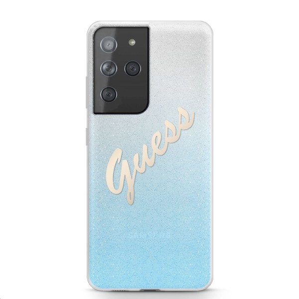 Σκληρή Θήκη Guess PC/TPU Vintage Cover για Samsung Galaxy S21 Ultra - Gradient Light Blue