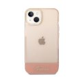 Θήκη Σιλικόνης Guess Liquid Glitter Palm Collection για iPhone 14 Plus / iPhone 15 Plus - Pink