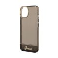 Θήκη Σιλικόνης Guess Liquid Glitter Palm Collection για iPhone 14 Plus / iPhone 15 Plus - Black/Διάφανο